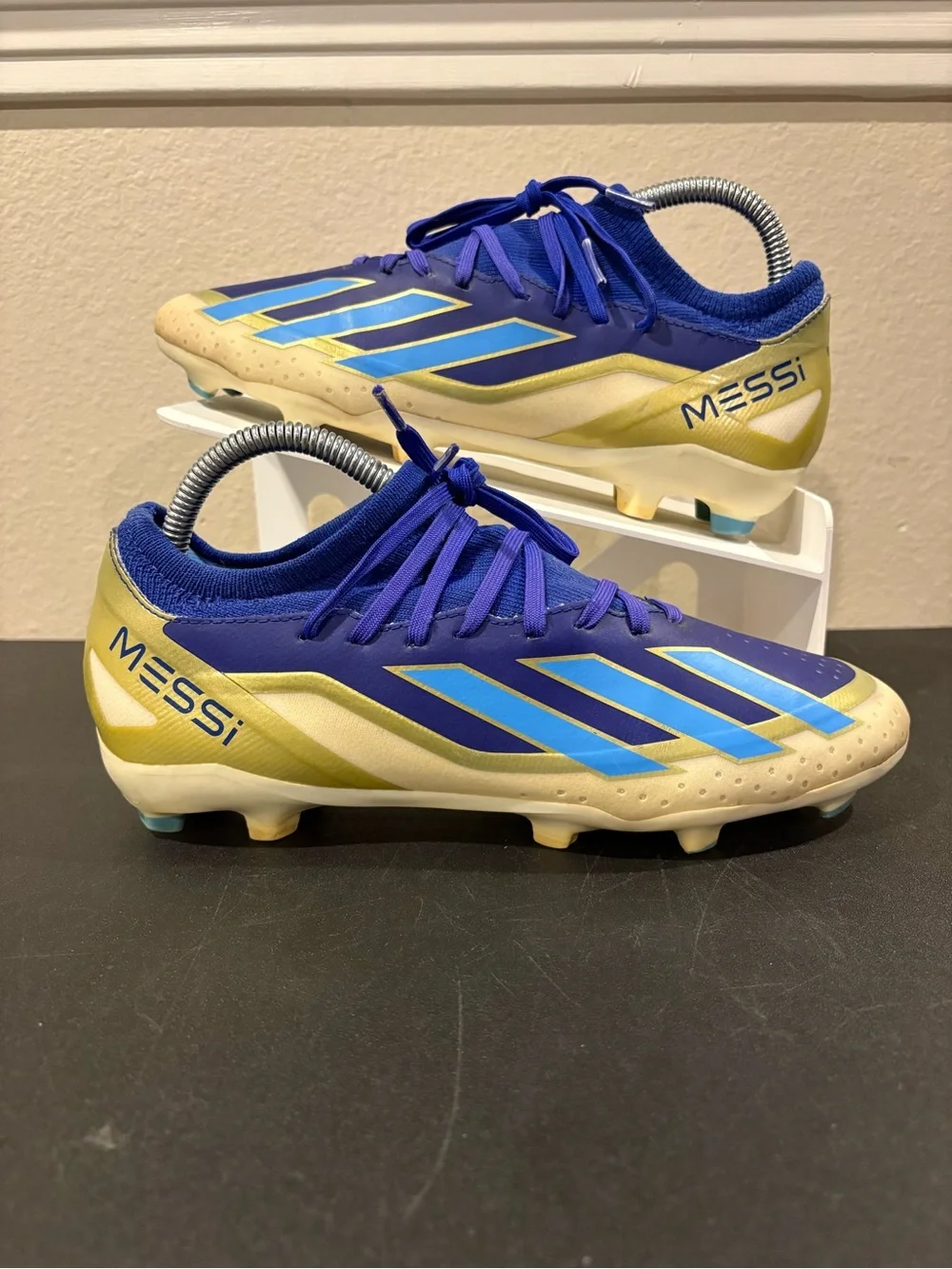 Adidas X Crazyfast Messi.3 FG Soccer Cleats Blue Gold White ID0712 Mens Size 7